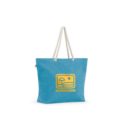 ATHENS. Beach bag in recycled cotton (70) and recycled polyester (30) (220 g/m²)